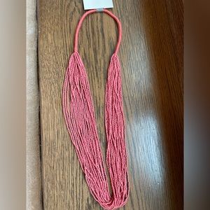 New Anthropologie Beaded Necklace - in coral